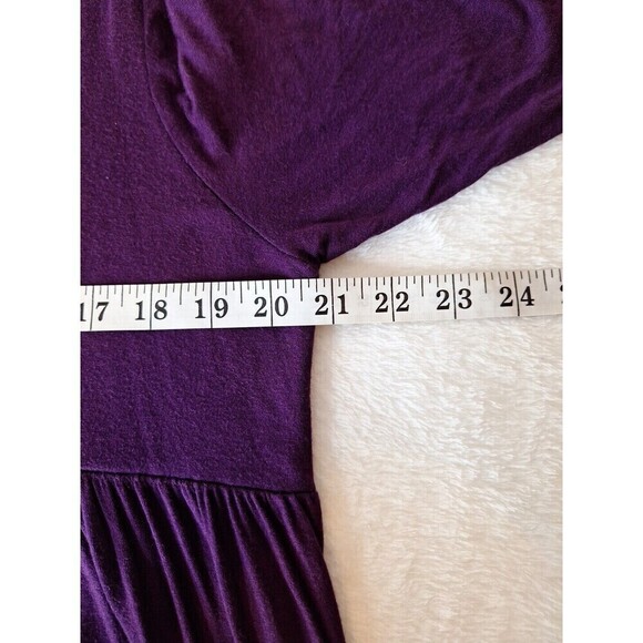 Moa Womens Plus‎ Size 4XL Pullover Babydoll Tunic Top Burgundy Stretch Short Slv - Picture 10 of 11